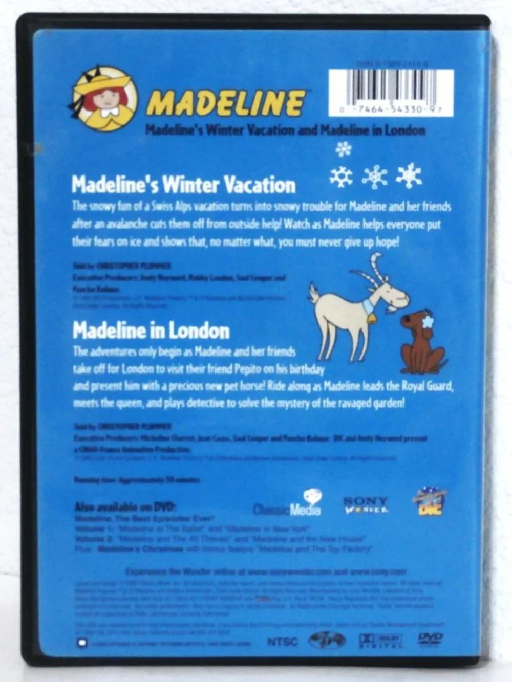 Madeline Set of Three DVD Movies Merry Musical Melodies/Winter Vacation/The Star